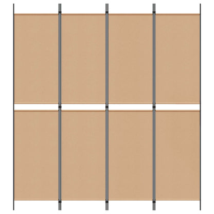 4-Panelový Rozdělovací Paravan Béžová 200 X 220 Cm Textil