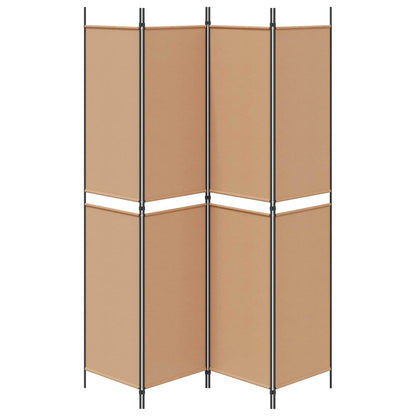 4-Panelový Rozdělovací Paravan Béžová 200 X 220 Cm Textil