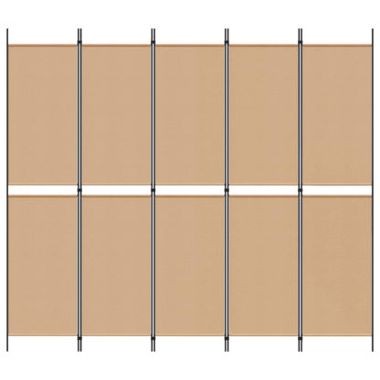5-Panelový Rozdělovač Místností Béžová 250 X 220 Cm Textil