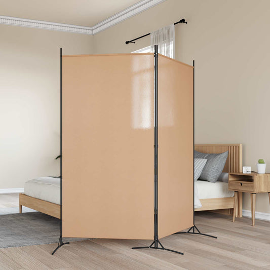 2-Dílný Rozdělovač Pokojů Béžová 175 X 180 Cm Textil