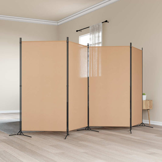 4-Panelový Pokojový Paravan Béžová 346 X 180 Cm Textil