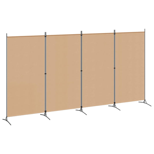 4-Panelový Pokojový Paravan Béžová 346 X 180 Cm Textil
