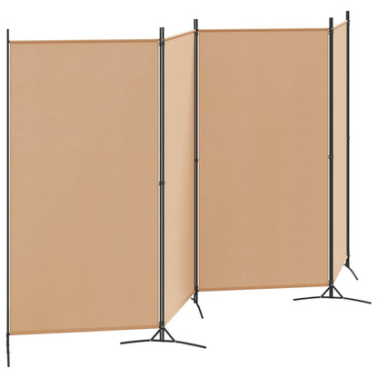 4-Panelový Pokojový Paravan Béžová 346 X 180 Cm Textil