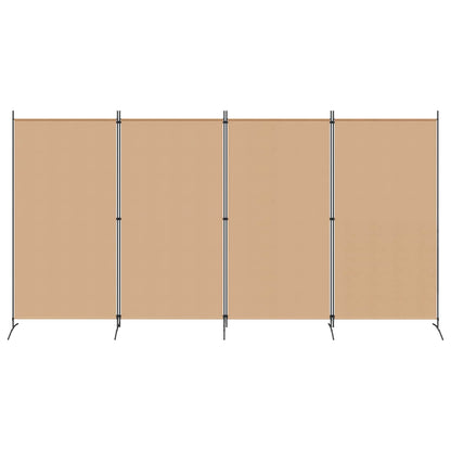 4-Panelový Pokojový Paravan Béžová 346 X 180 Cm Textil