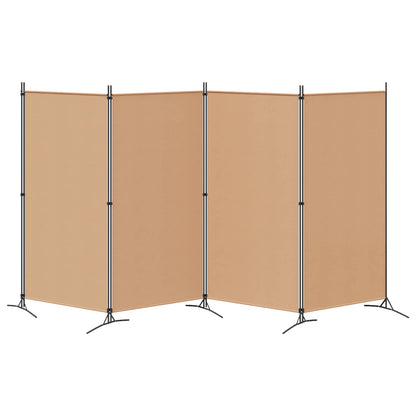 4-Panelový Pokojový Paravan Béžová 346 X 180 Cm Textil