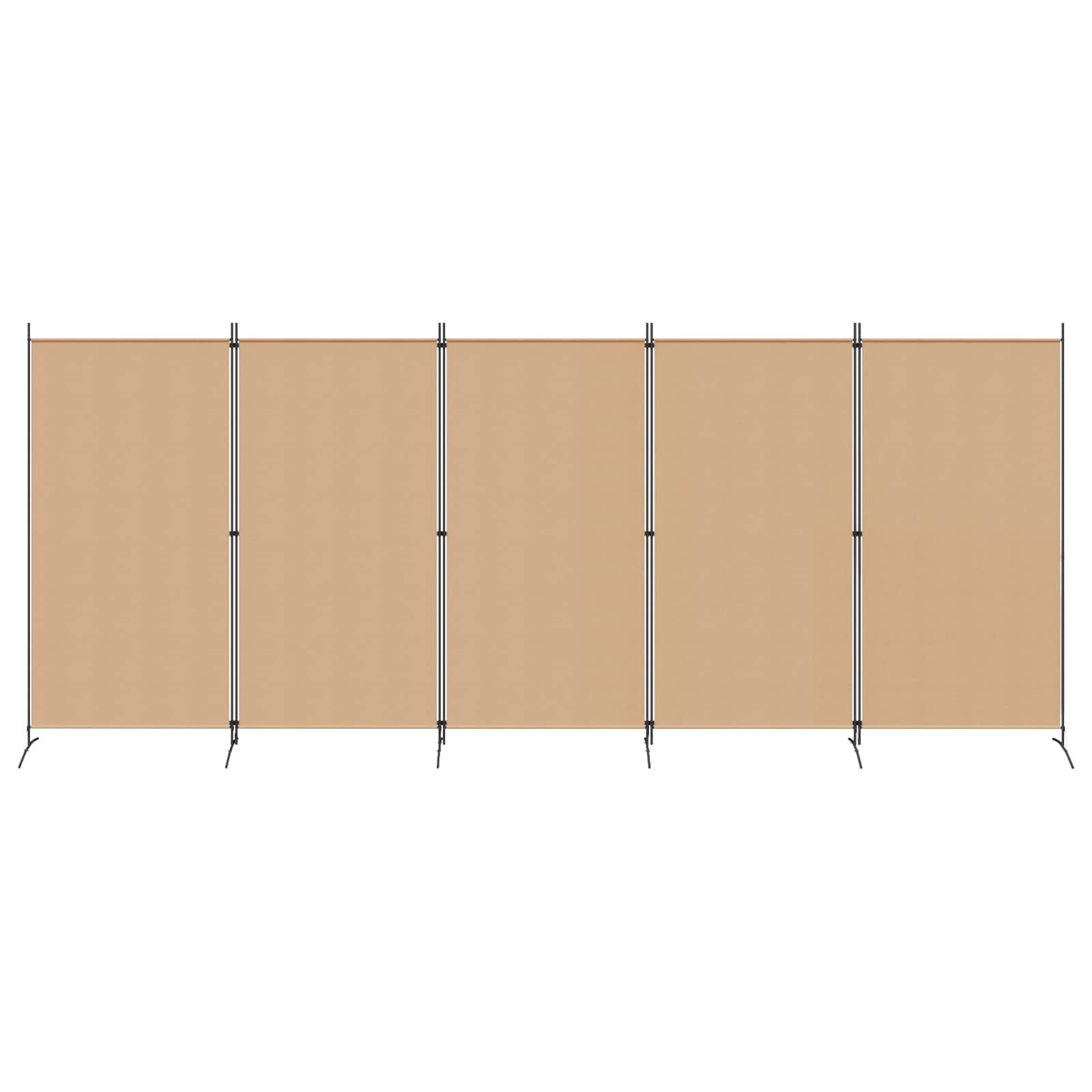 5-Panelový Paravan Béžová 433 X 180 Cm Textil