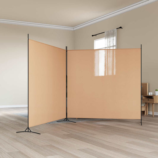 2-Dílný Rozdělovač Pokojů Béžová 348 X 180 Cm Textil