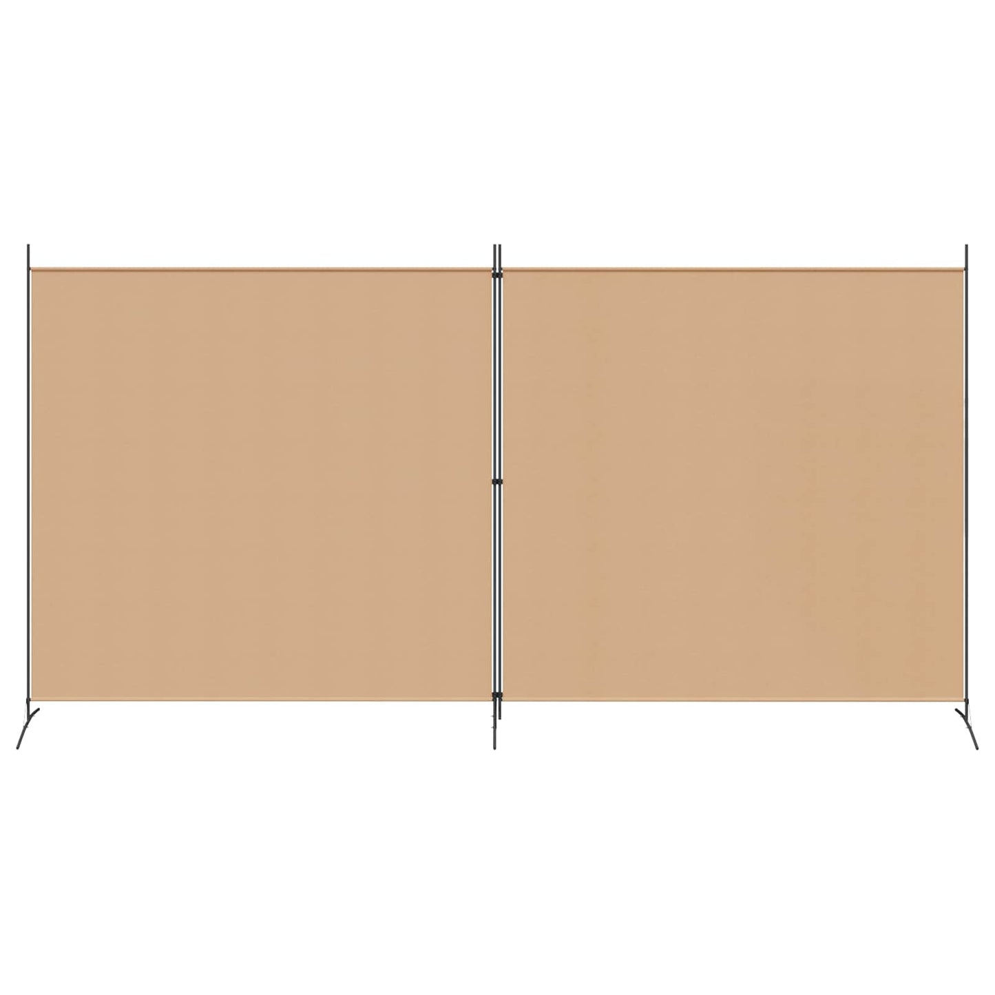 2-Dílný Rozdělovač Pokojů Béžová 348 X 180 Cm Textil