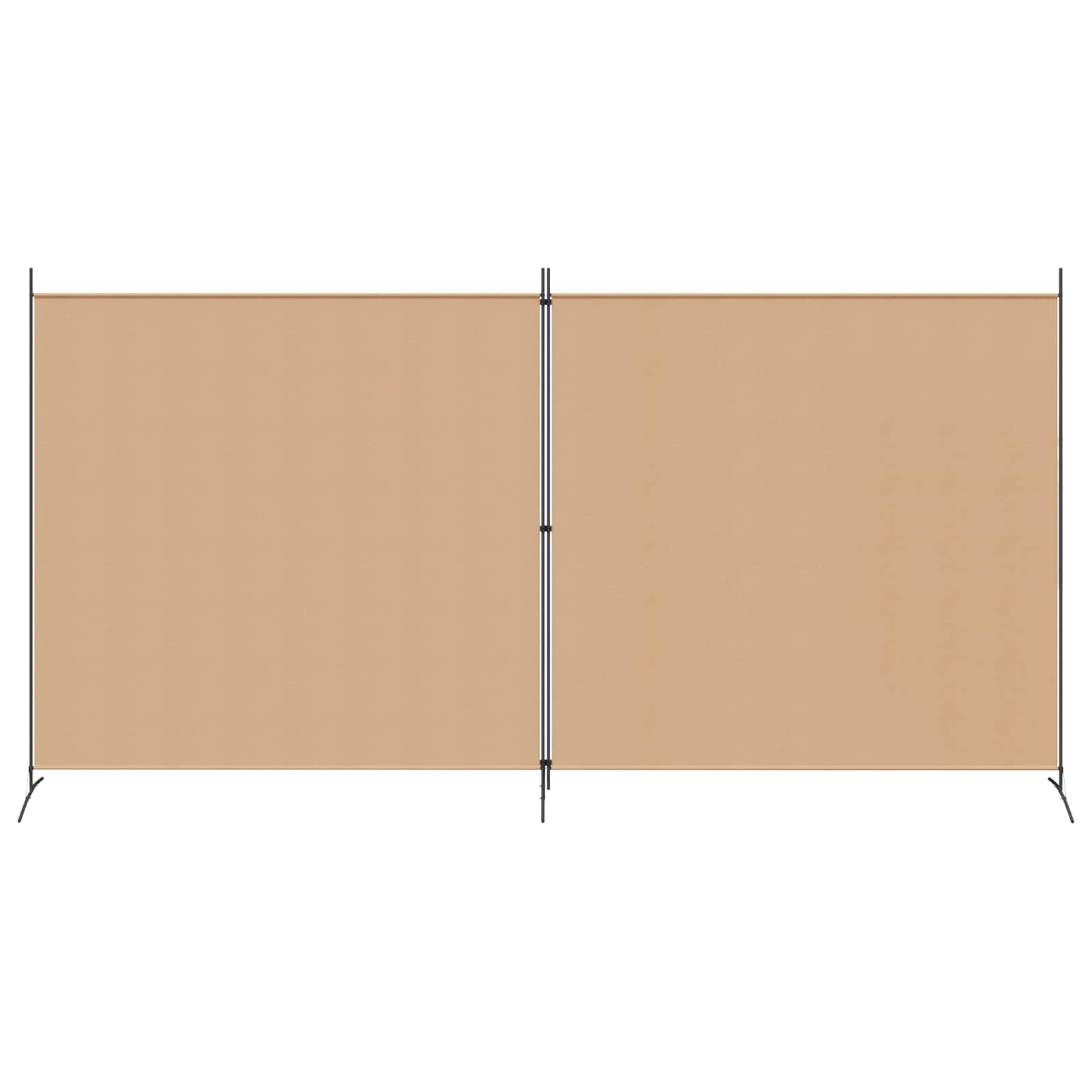 2-Dílný Rozdělovač Pokojů Béžová 348 X 180 Cm Textil