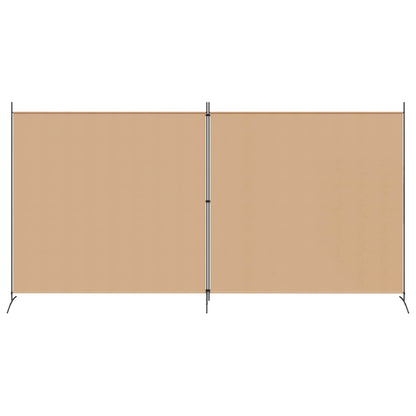 2-Dílný Rozdělovač Pokojů Béžová 348 X 180 Cm Textil