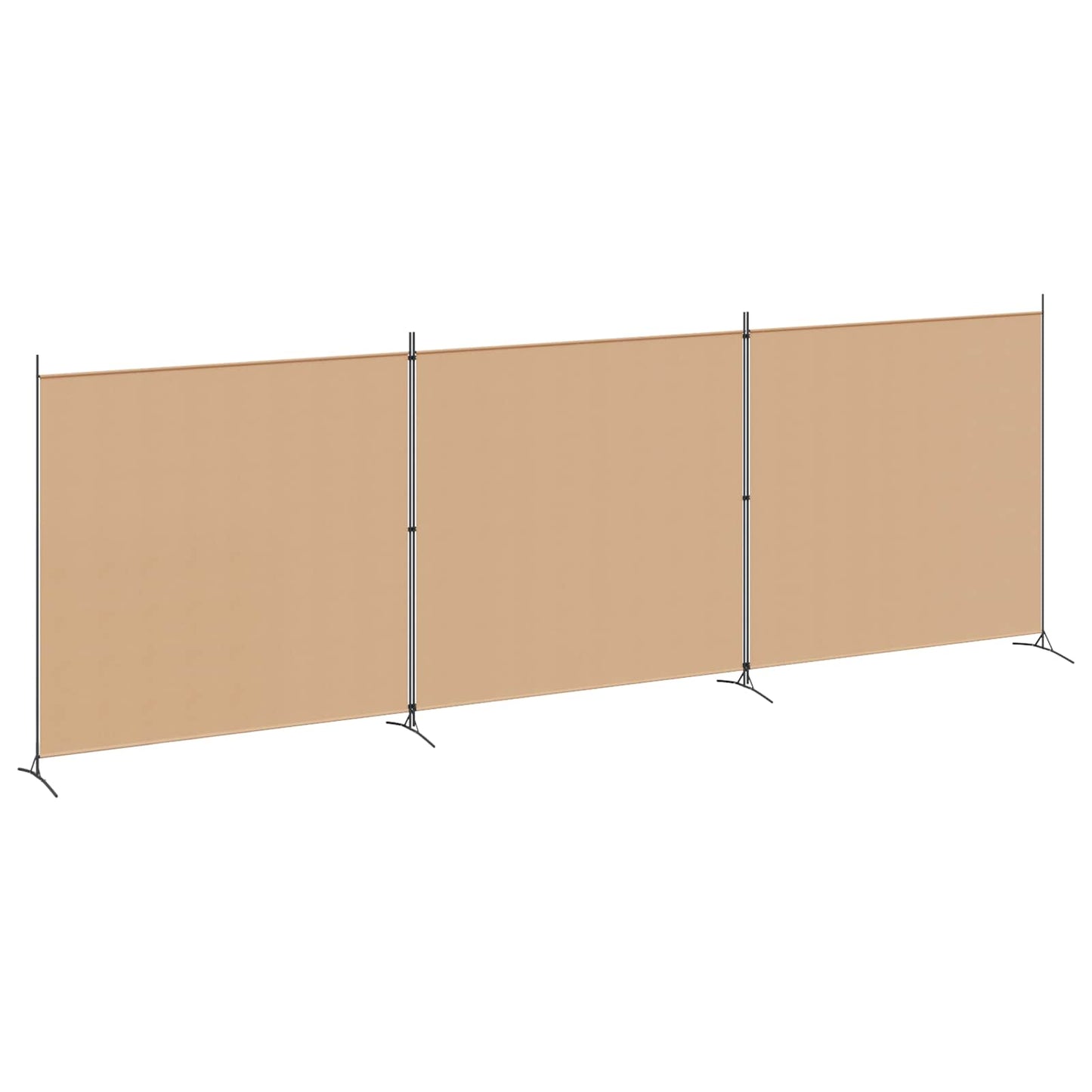 4-Panelový Pokojový Paravan Béžová 525 X 180 Cm Textil