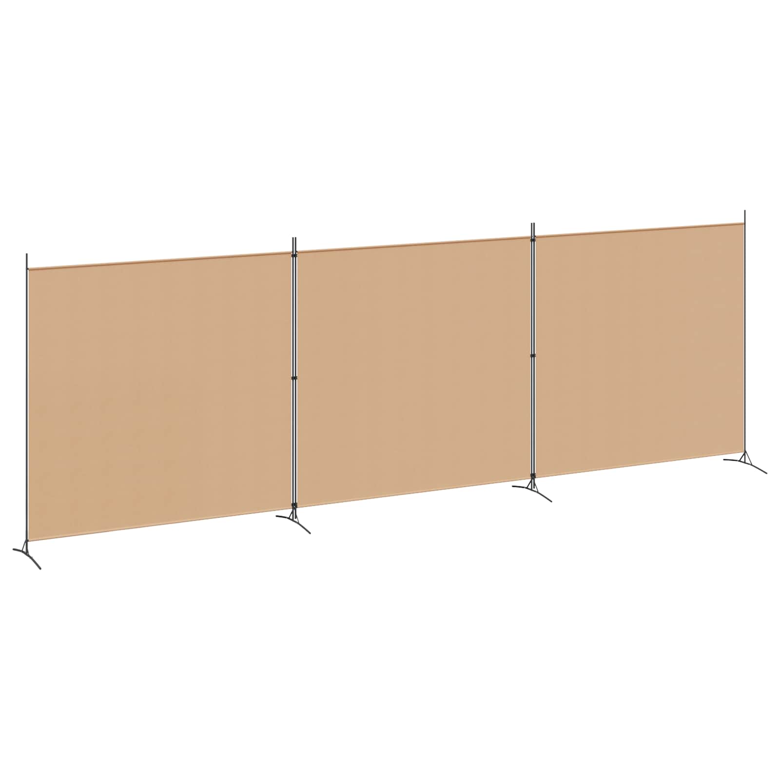 4-Panelový Pokojový Paravan Béžová 525 X 180 Cm Textil