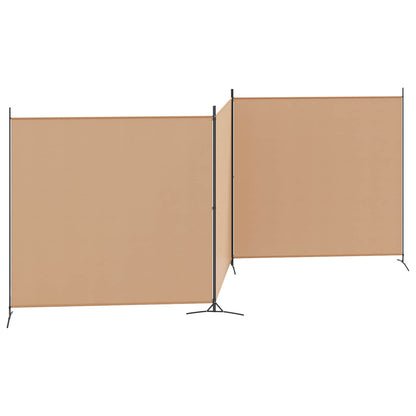 4-Panelový Pokojový Paravan Béžová 525 X 180 Cm Textil
