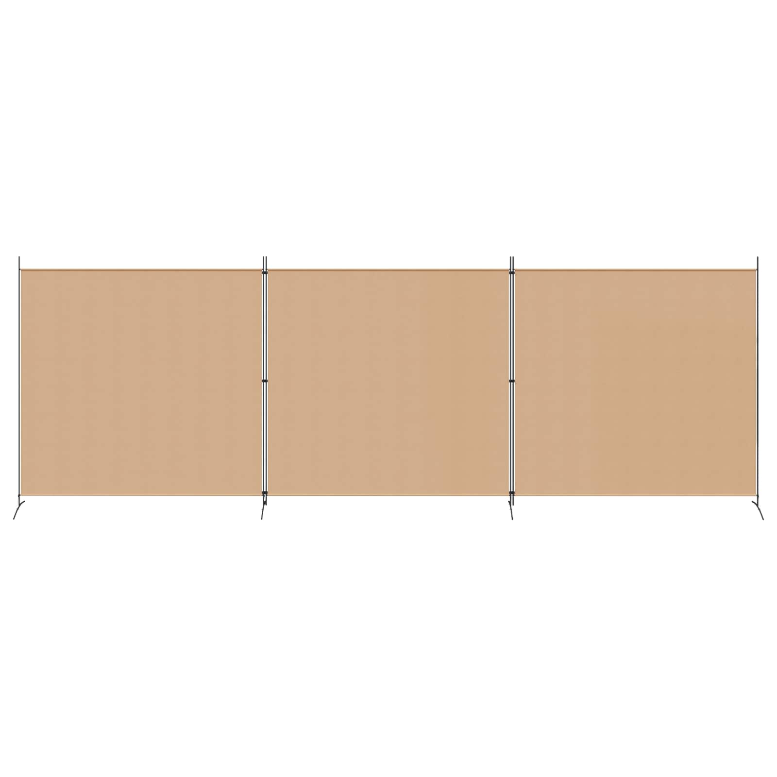 4-Panelový Pokojový Paravan Béžová 525 X 180 Cm Textil