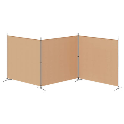 4-Panelový Pokojový Paravan Béžová 525 X 180 Cm Textil