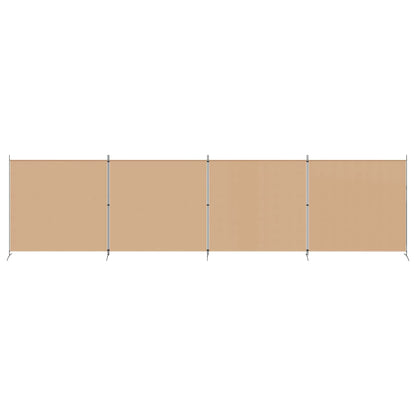 4-Panelový Pokojový Paravan Béžová 698 X 180 Cm Textil