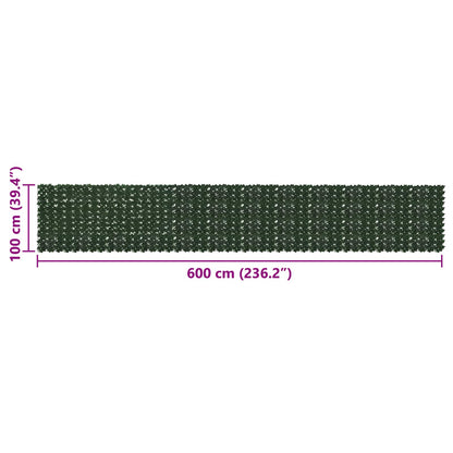 Clona Na Balkon S Listy Tmavě Zelená 600 X 100 Cm