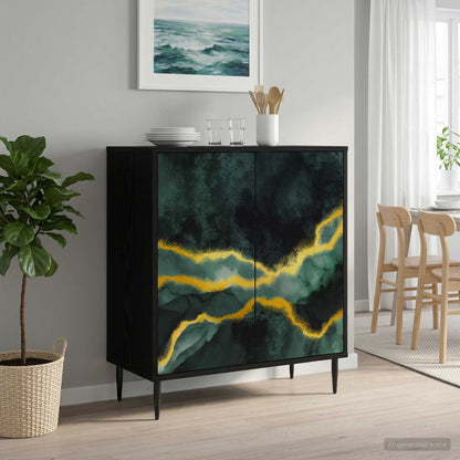 Servírovací Skříň Rhenen Černý Dub 69 X 33 X 76 Cm