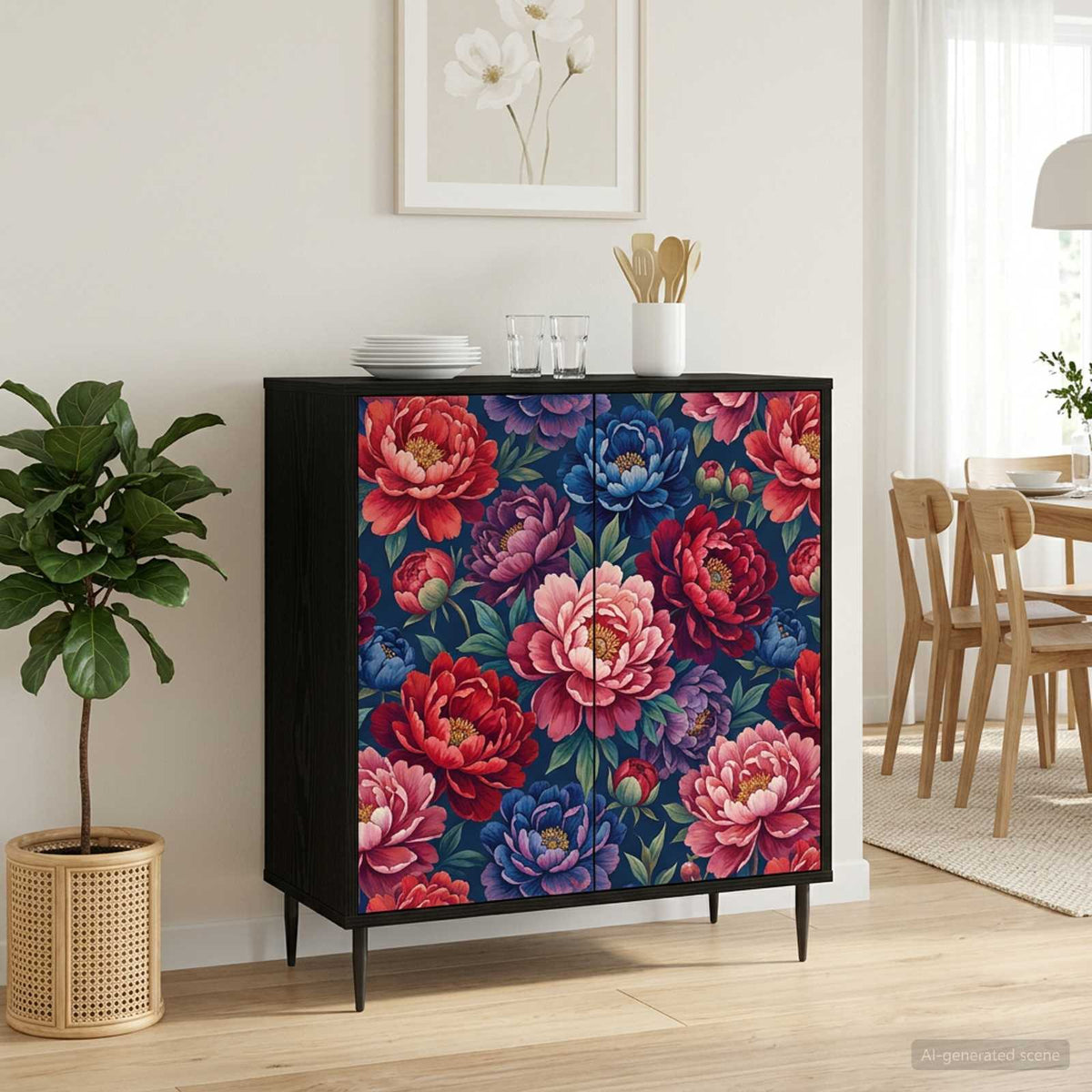 Servírovací Skříň Rhenen Černý Dub 69 X 33 X 76 Cm