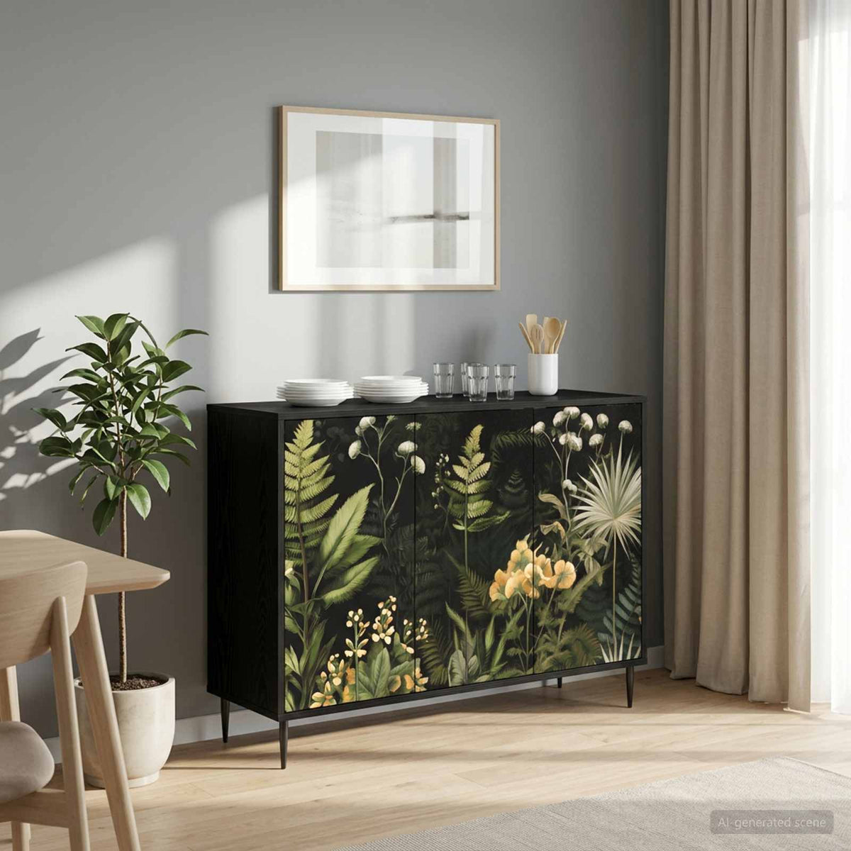 Servírovací Skříň Rhenen Černý Dub 102 X 33 X 76 Cm
