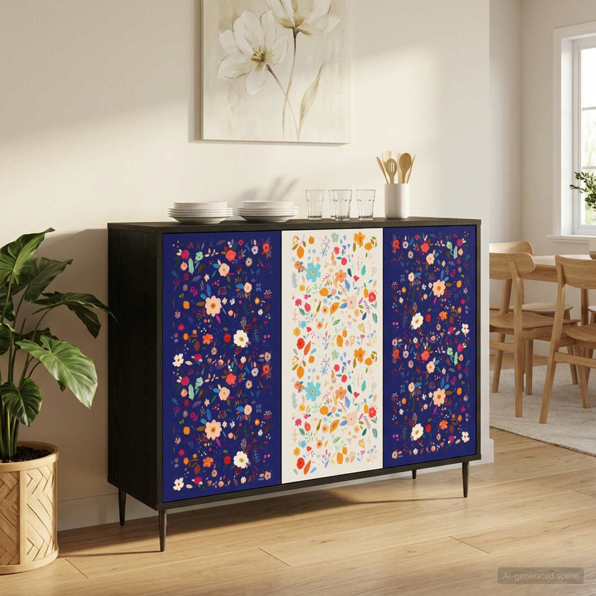 Servírovací Skříň Rhenen Černý Dub 102 X 33 X 76 Cm