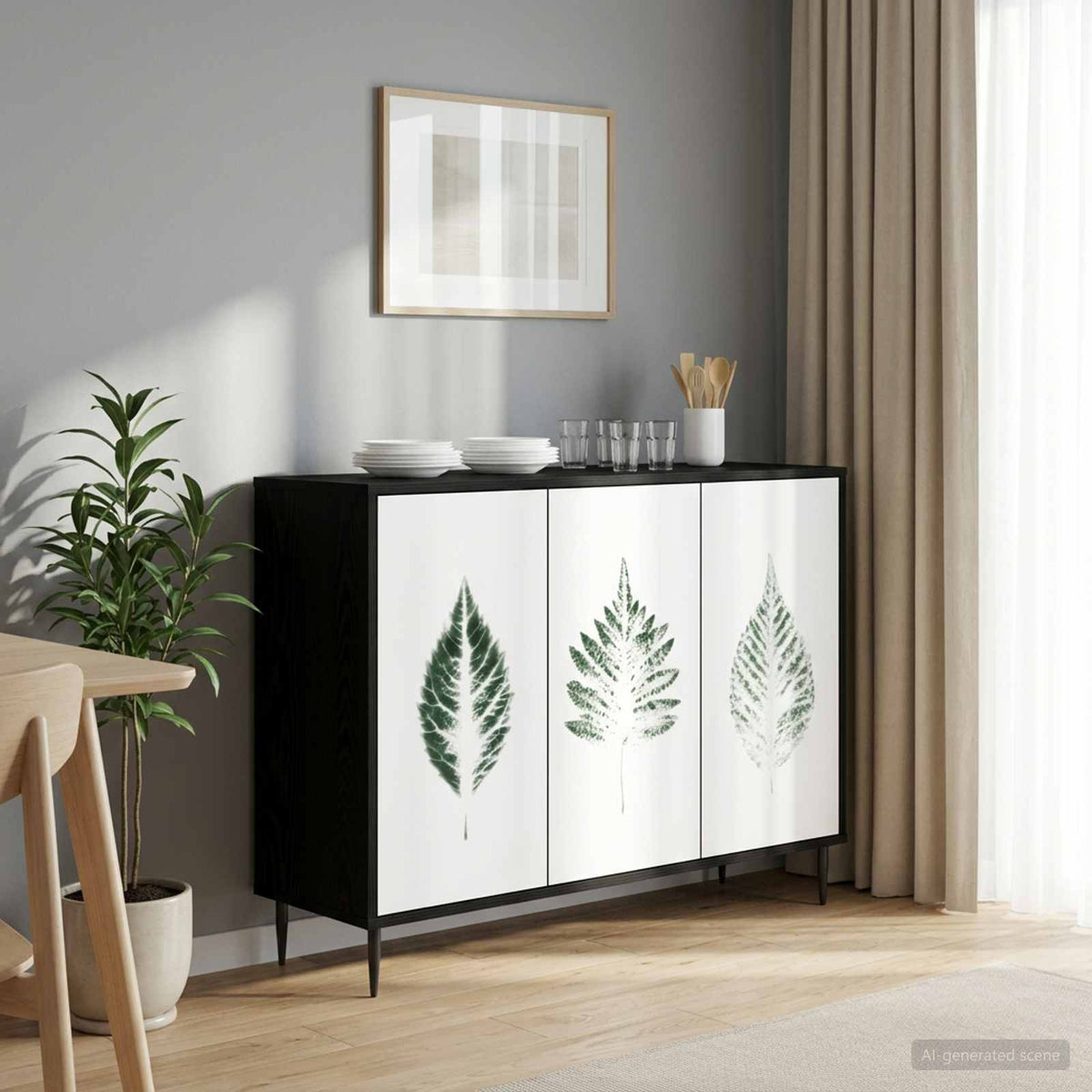 Servírovací Skříň Rhenen Černý Dub 102 X 33 X 76 Cm
