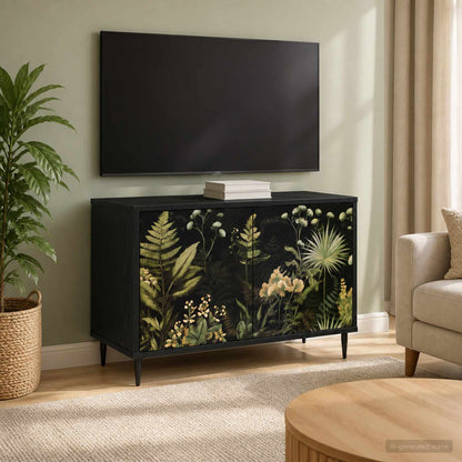 Televizní Skříň Rhenen 69 X 33 X 50,5 Cm Černý Dub