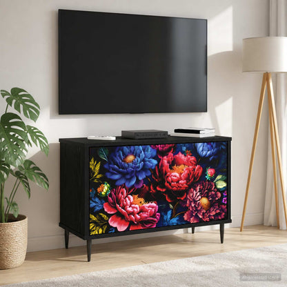 Televizní Skříň Rhenen 69 X 33 X 50,5 Cm Černý Dub