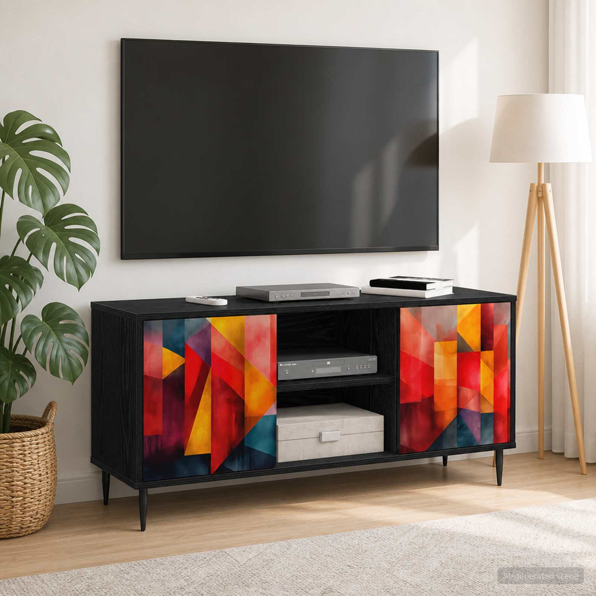 Televizní Skříň Rhenen 102 X 33 X 51 Cm Černý Dub
