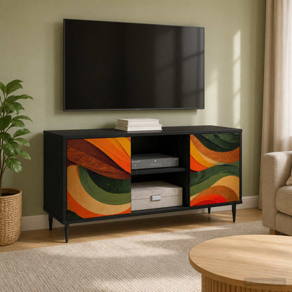 Televizní Skříň Rhenen 102 X 33 X 51 Cm Černý Dub