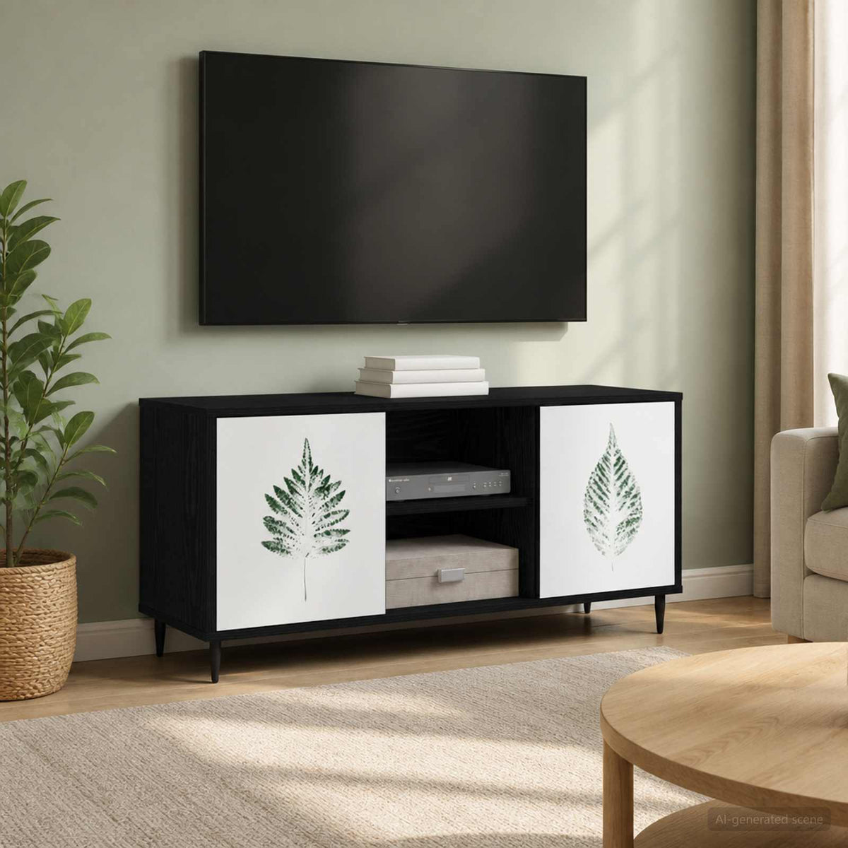 Televizní Skříň Rhenen 102 X 33 X 51 Cm Černý Dub