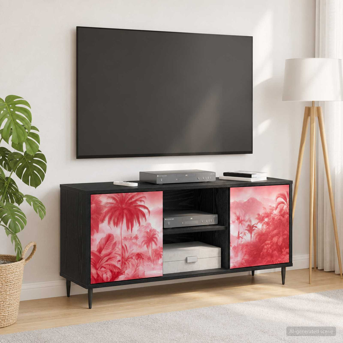Televizní Skříň Rhenen 102 X 33 X 51 Cm Černý Dub