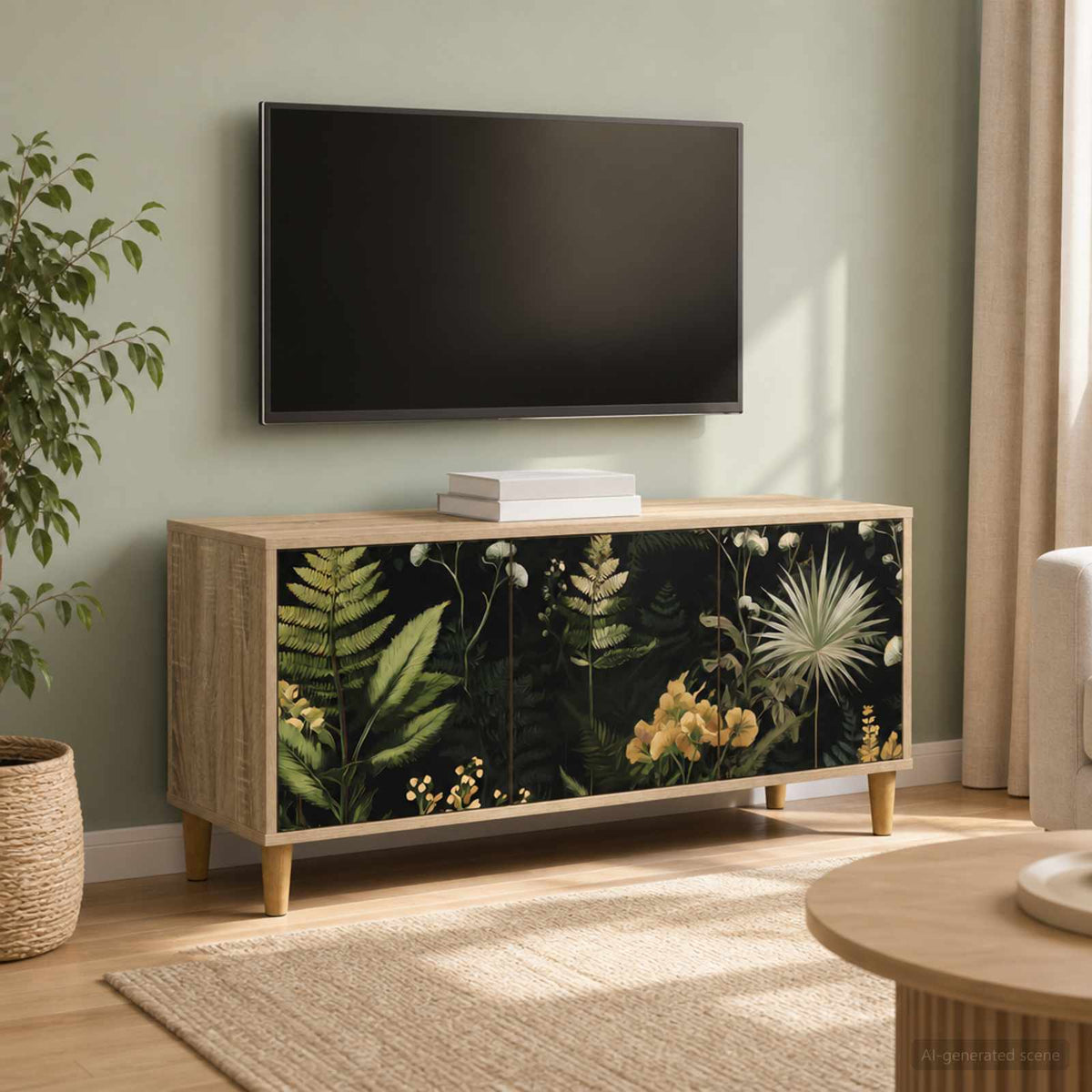 Televizní Skříň Rhenen 102 X 33 X 50 Cm Sonoma Kompozitní Dřevo