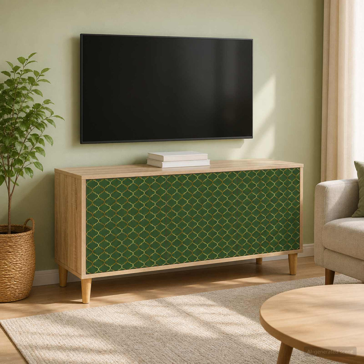 Televizní Skříň Rhenen 102 X 33 X 50 Cm Sonoma Kompozitní Dřevo