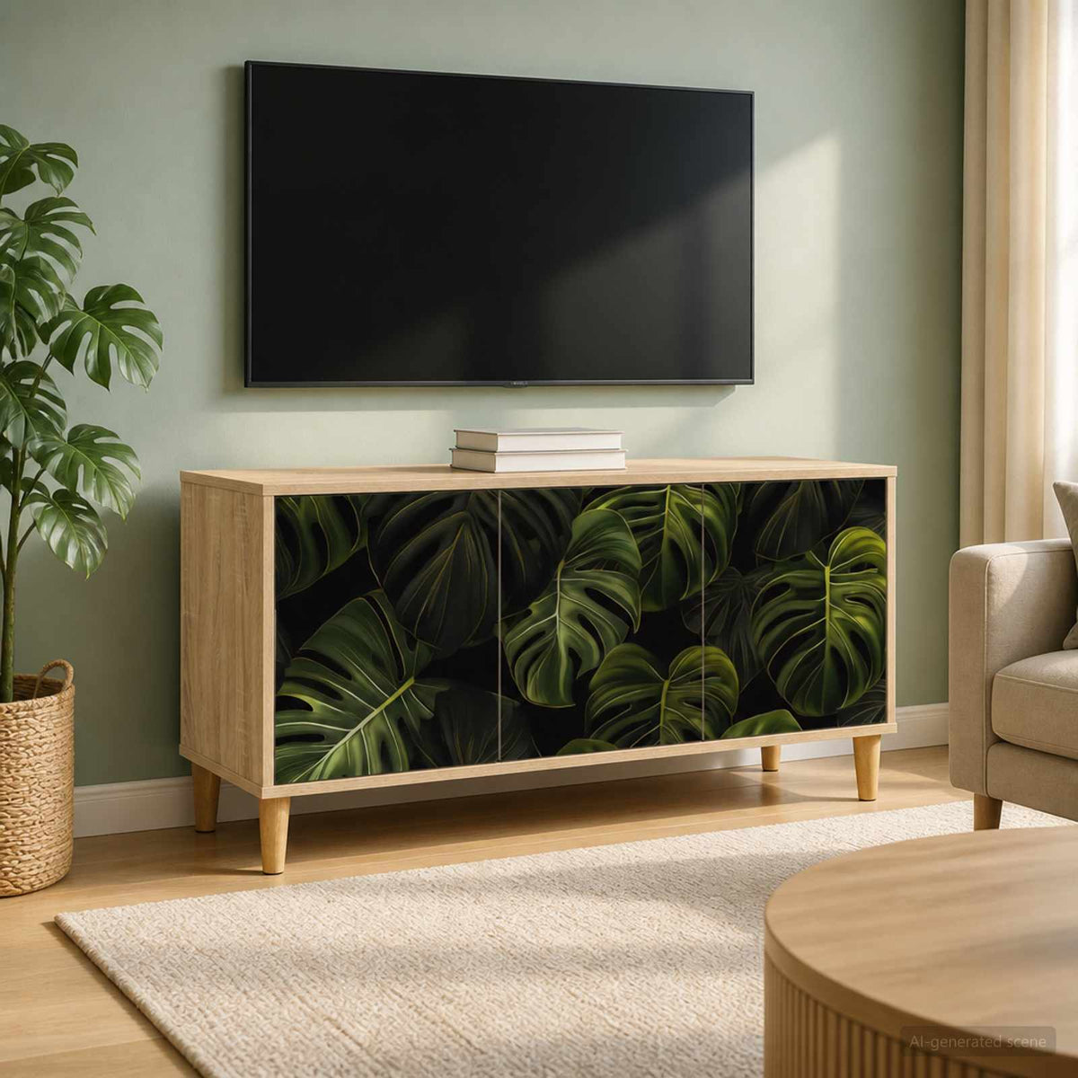 Televizní Skříň Rhenen 102 X 33 X 50 Cm Sonoma Kompozitní Dřevo