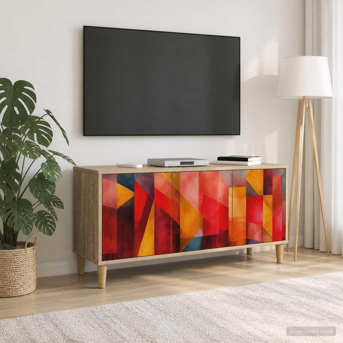 Televizní Skříň Rhenen 102 X 33 X 50 Cm Sonoma Kompozitní Dřevo
