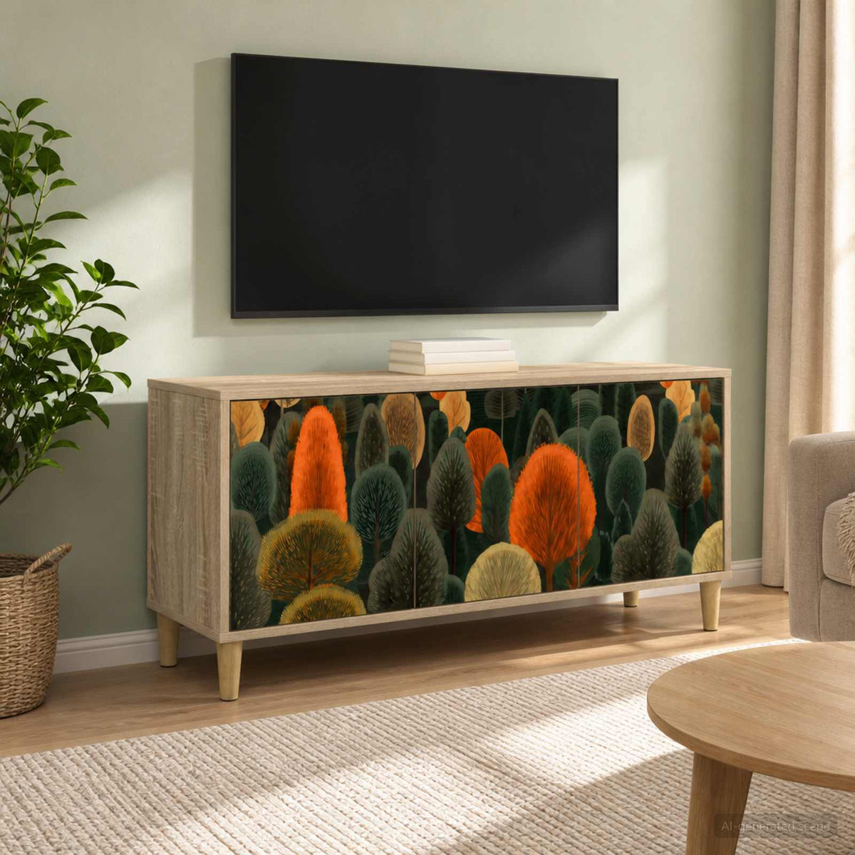 Televizní Skříň Rhenen 102 X 33 X 50 Cm Sonoma Kompozitní Dřevo