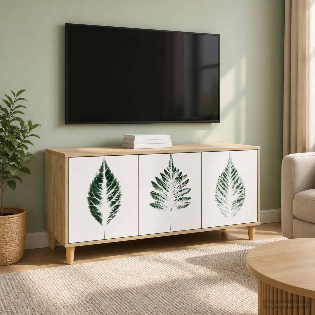 Televizní Skříň Rhenen 102 X 33 X 50 Cm Sonoma Kompozitní Dřevo