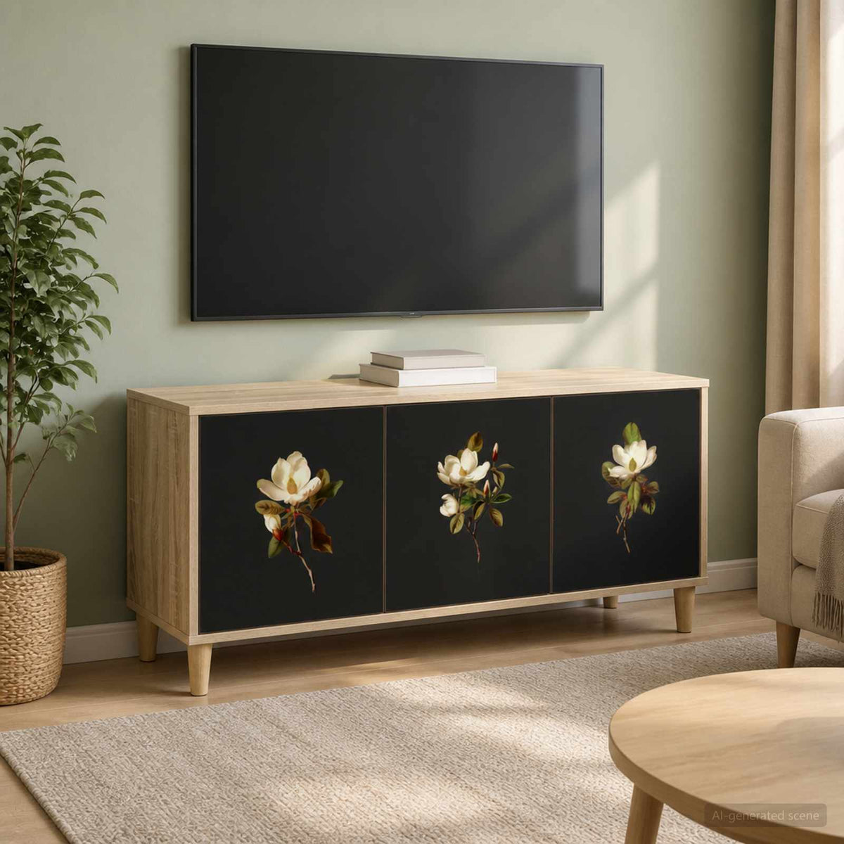 Televizní Skříň Rhenen 102 X 33 X 50 Cm Sonoma Kompozitní Dřevo
