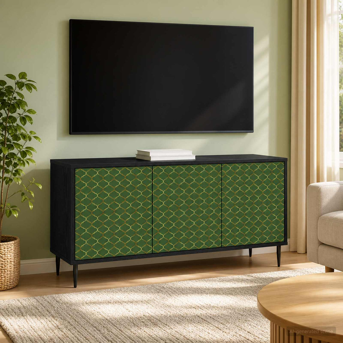 Televizní Skříň Rhenen 102 X 33 X 51 Cm Černý Dub