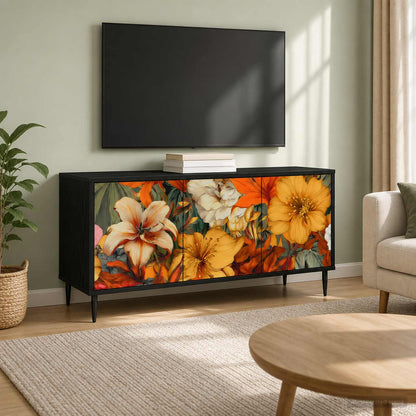 Televizní Skříň Rhenen 102 X 33 X 51 Cm Černý Dub