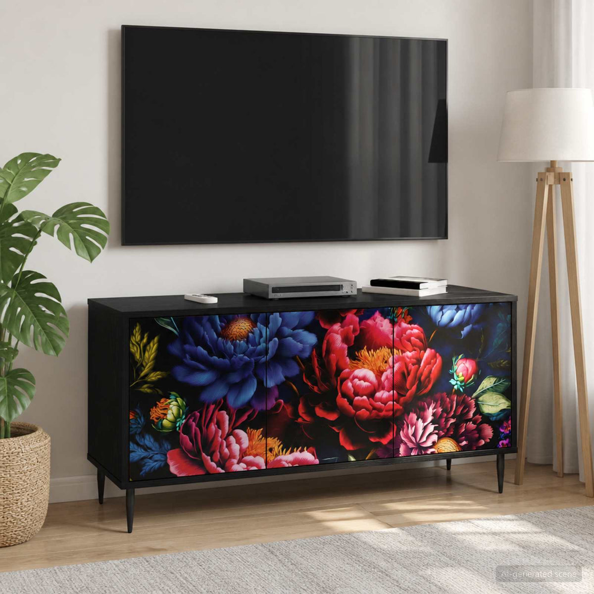 Televizní Skříň Rhenen 102 X 33 X 51 Cm Černý Dub