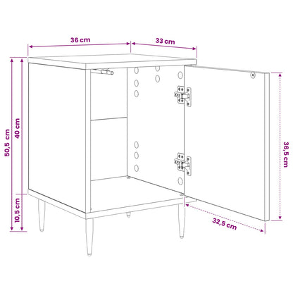 Noční Skříňka Rhenen Černý Dub 36 X 33 X 51 Cm Kompozitní Dřevo