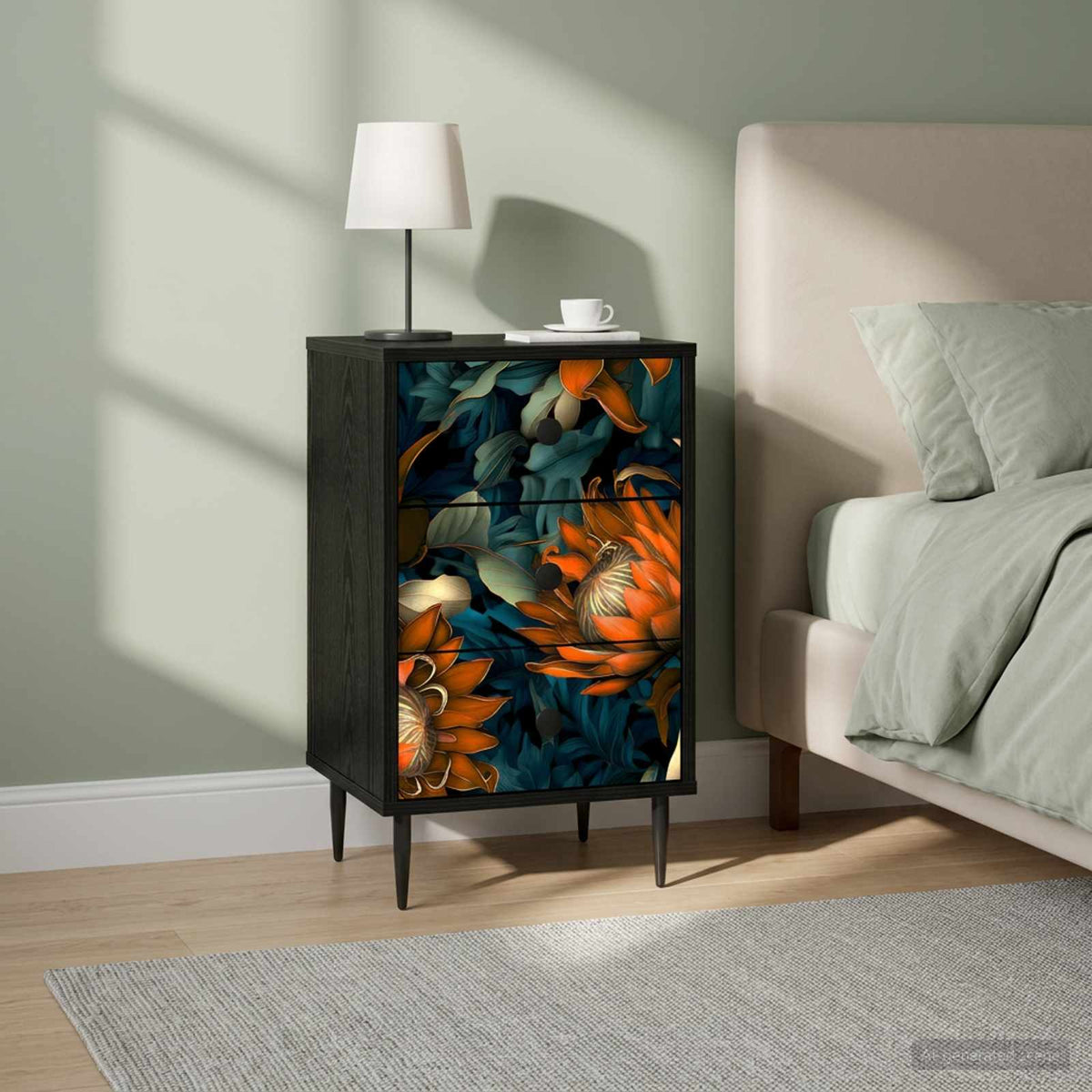 Noční Skříňka Lochem Černý Dub 36 X 33 X 61 Cm Kompozitní Dřevo