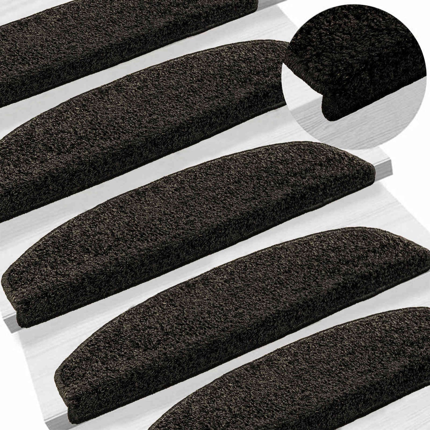 Samolepicí Schodové Rohože 15 Ks 80 X 24,5 X 3,5 Cm Antracitová