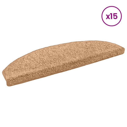 Samolepicí Schodové Rohože 15 Ks 80 X 24,5 X 3,5 Cm Béžová
