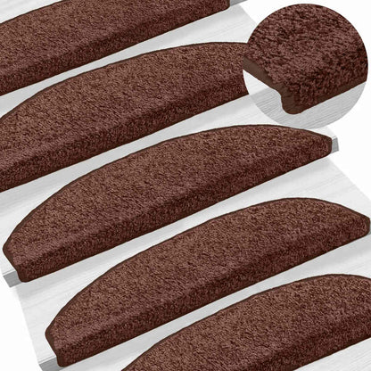 Samolepicí Schodové Rohože 15 Ks 80 X 24,5 X 3,5 Cm Hnědá