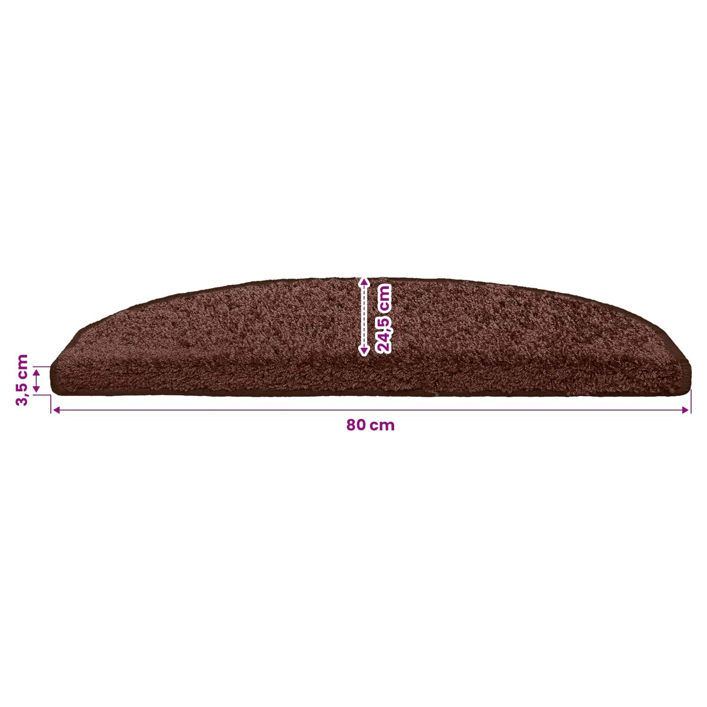 Samolepicí Schodové Rohože 15 Ks 80 X 24,5 X 3,5 Cm Hnědá