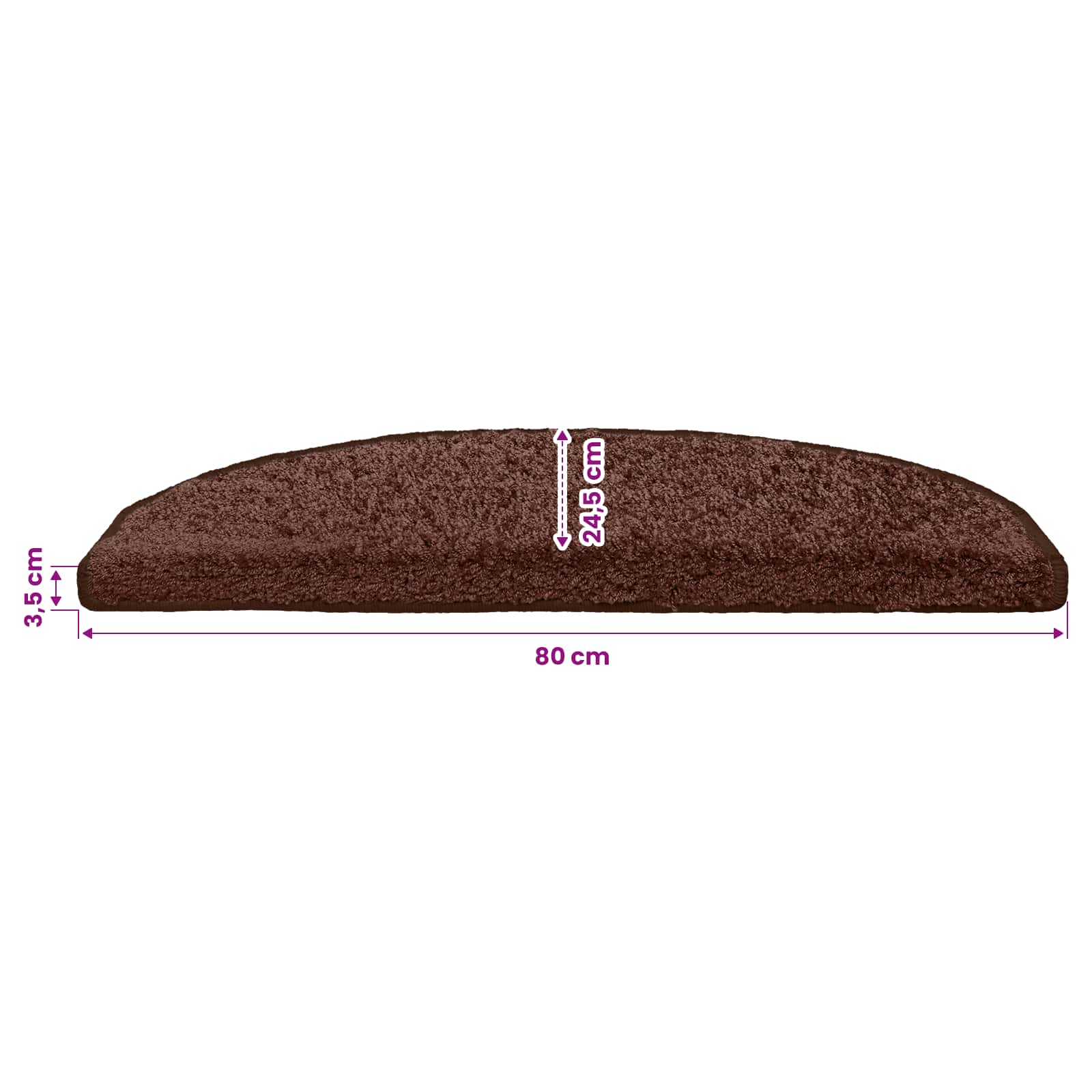 Samolepicí Schodové Rohože 15 Ks 80 X 24,5 X 3,5 Cm Hnědá