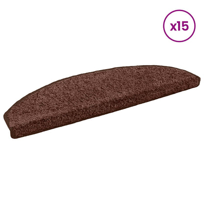 Samolepicí Schodové Rohože 15 Ks 80 X 24,5 X 3,5 Cm Hnědá